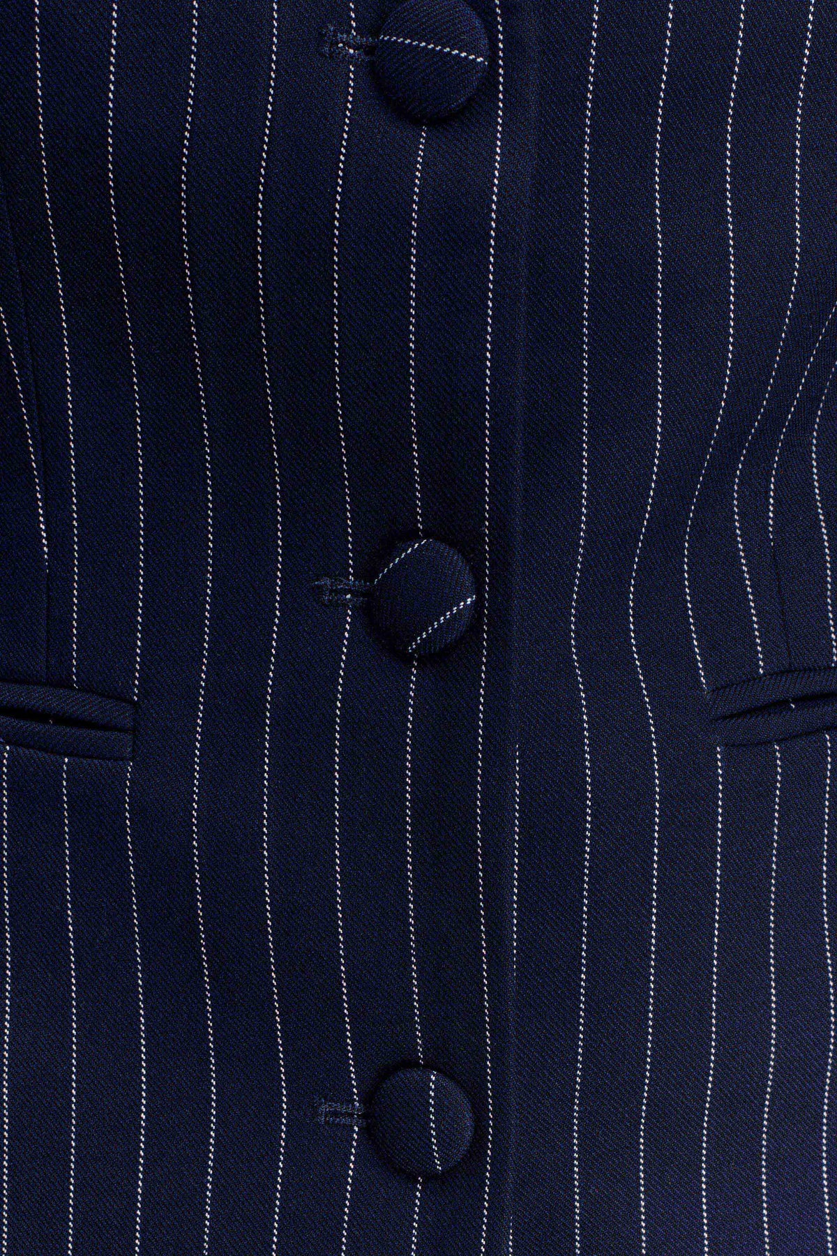 Cinched Blazer - Navy Pinstripe