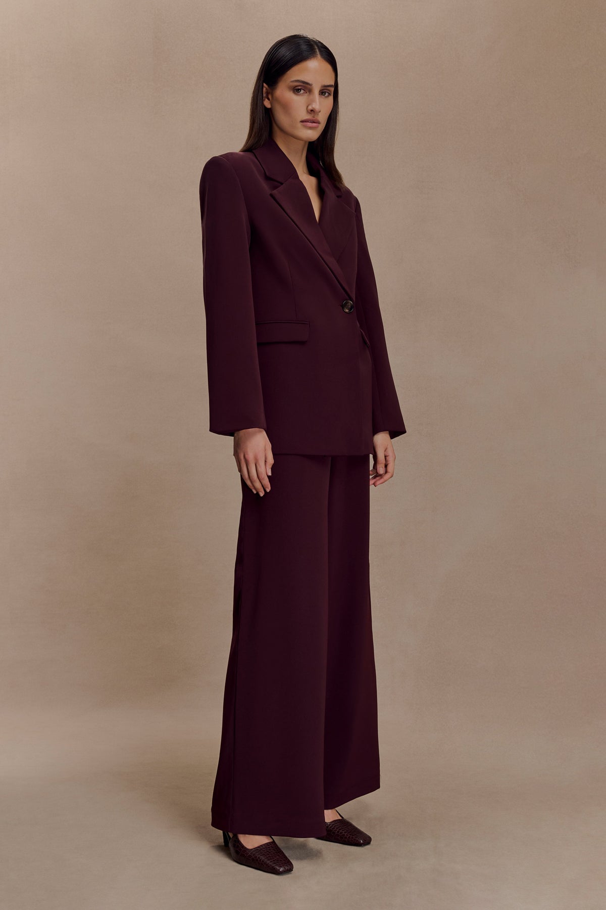 Oversized Blazer - Mahogany