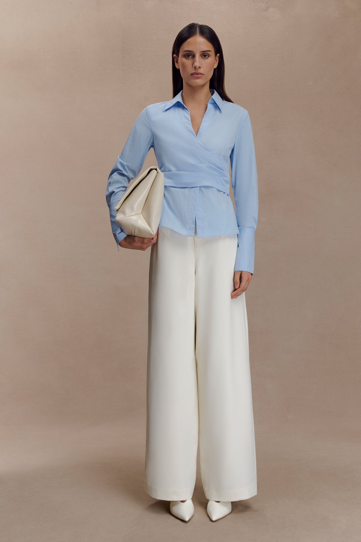 Wrap Cotton Shirt - Blue