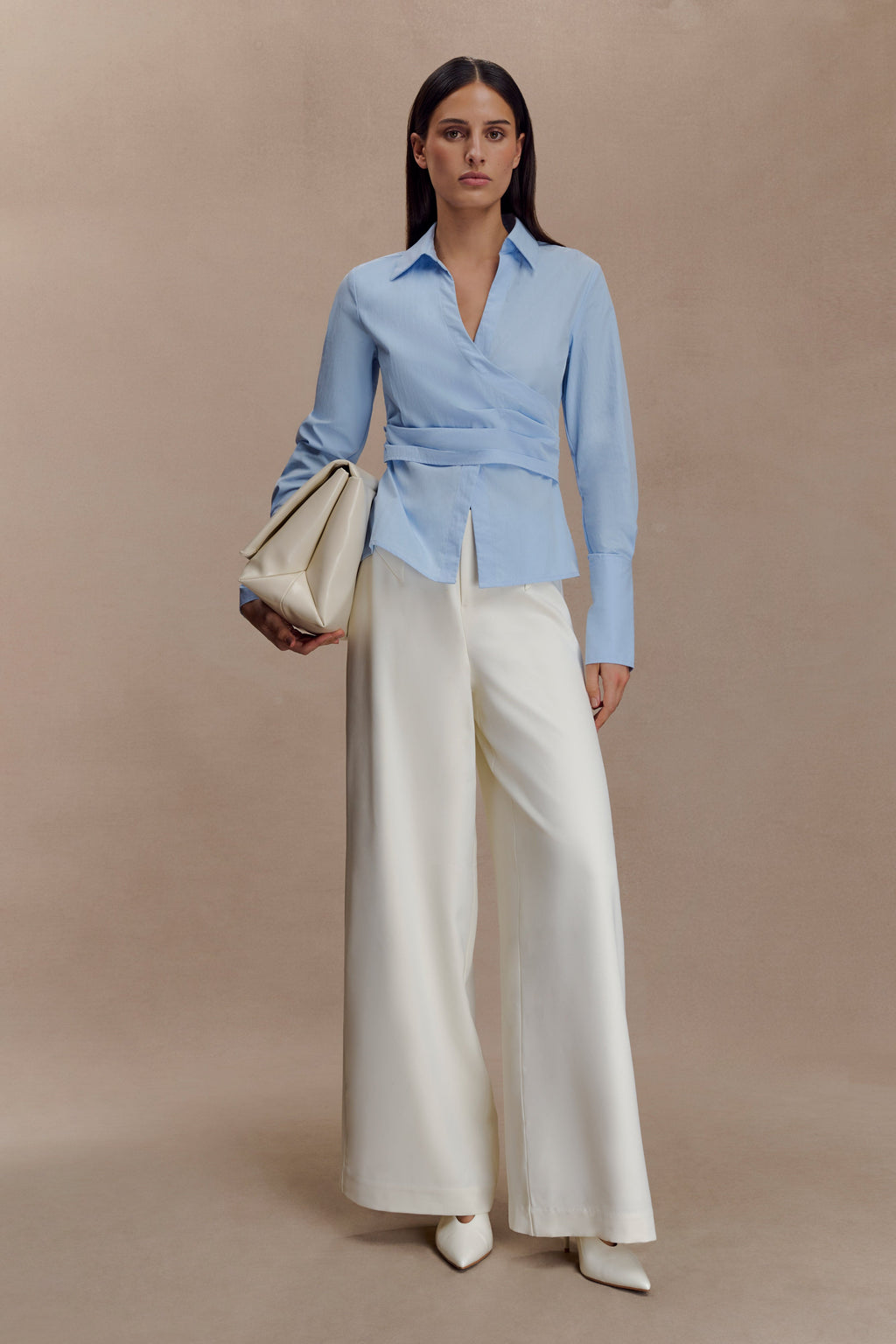 Wide Leg Suiting Trouser - Ivory