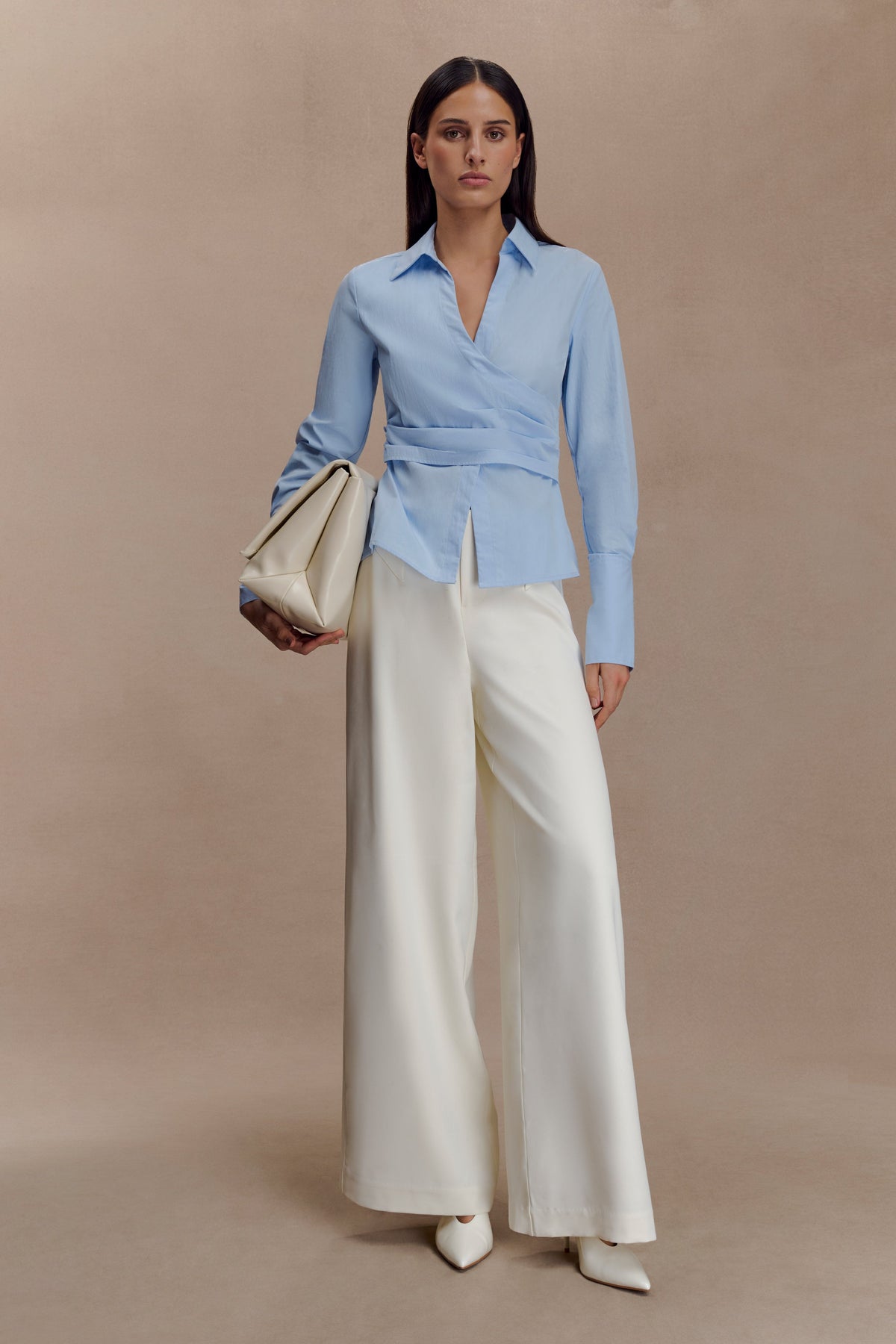 Wide Leg Suiting Trouser - Ivory
