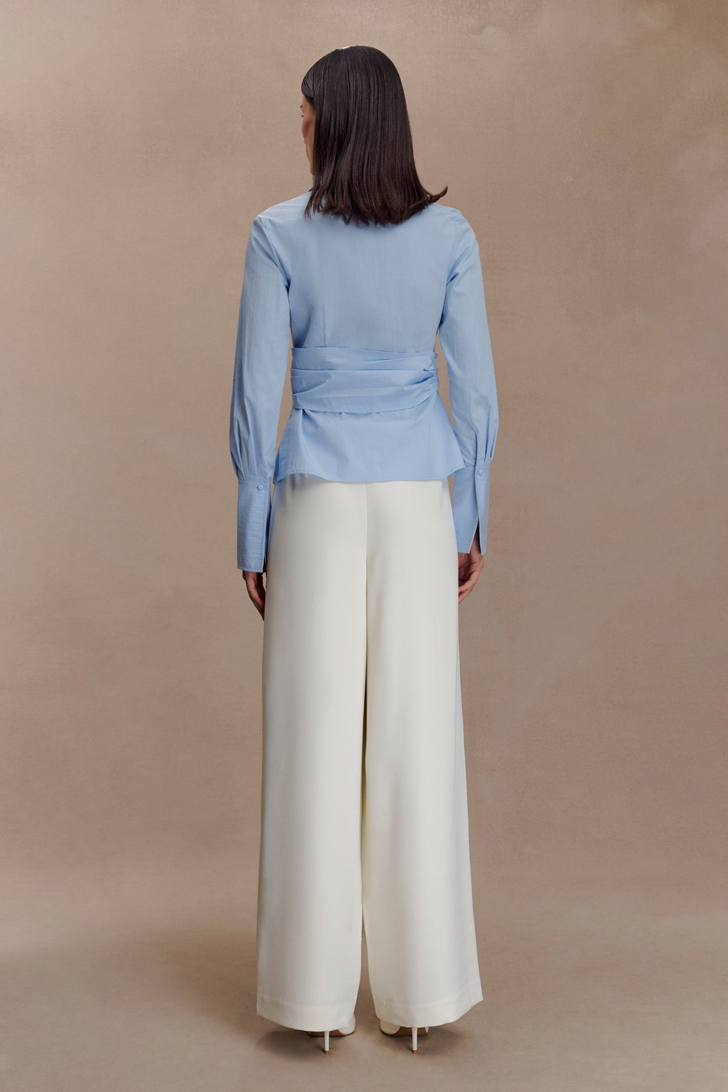 Wrap Cotton Shirt - Blue