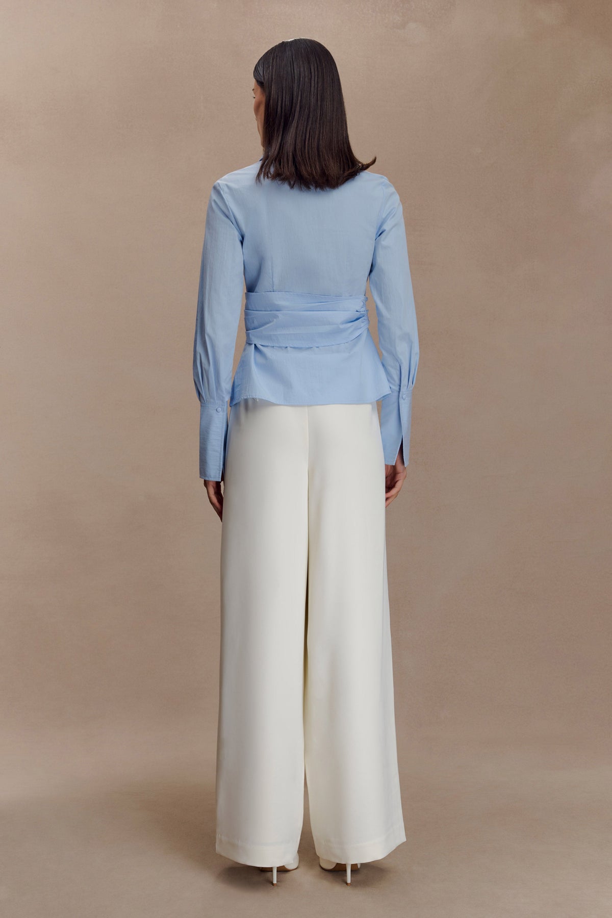 Wrap Cotton Shirt - Blue