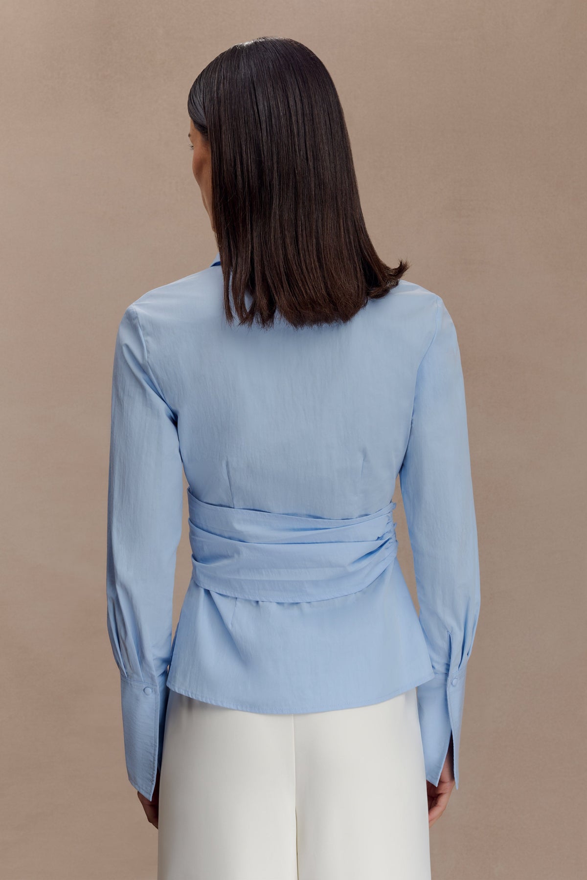 Wrap Cotton Shirt - Blue