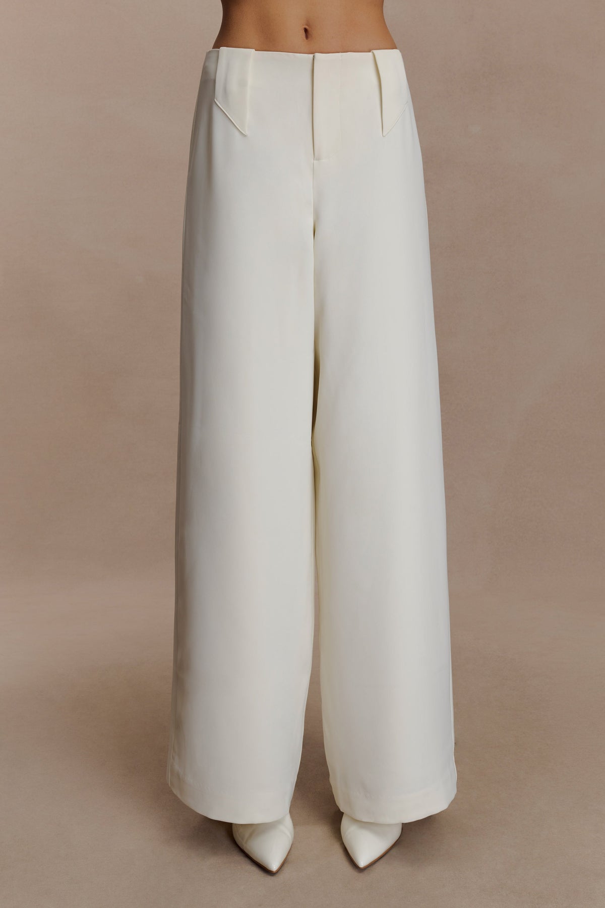 Wide Leg Suiting Trouser - Ivory