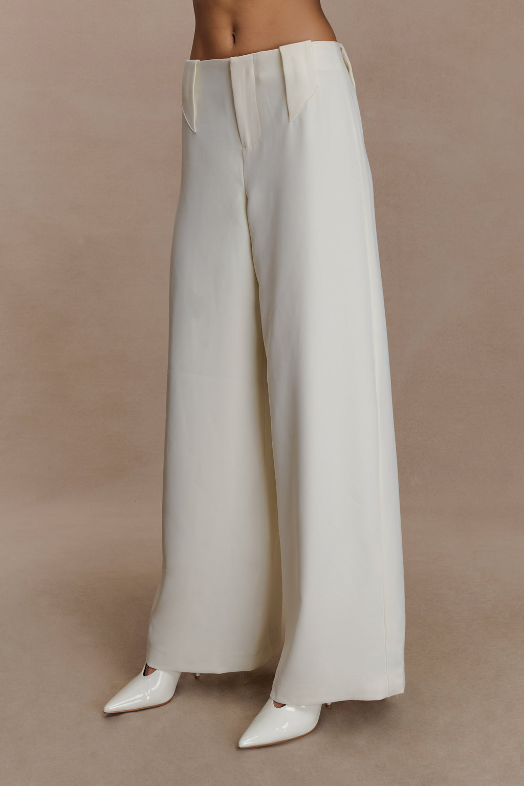 Wide Leg Suiting Trouser - Ivory