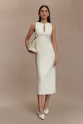 Sleeveless Crepe Midi Dress - Ivory