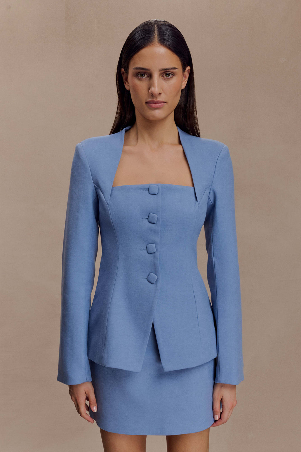 Suiting Fitted Blazer - Ocean Blue