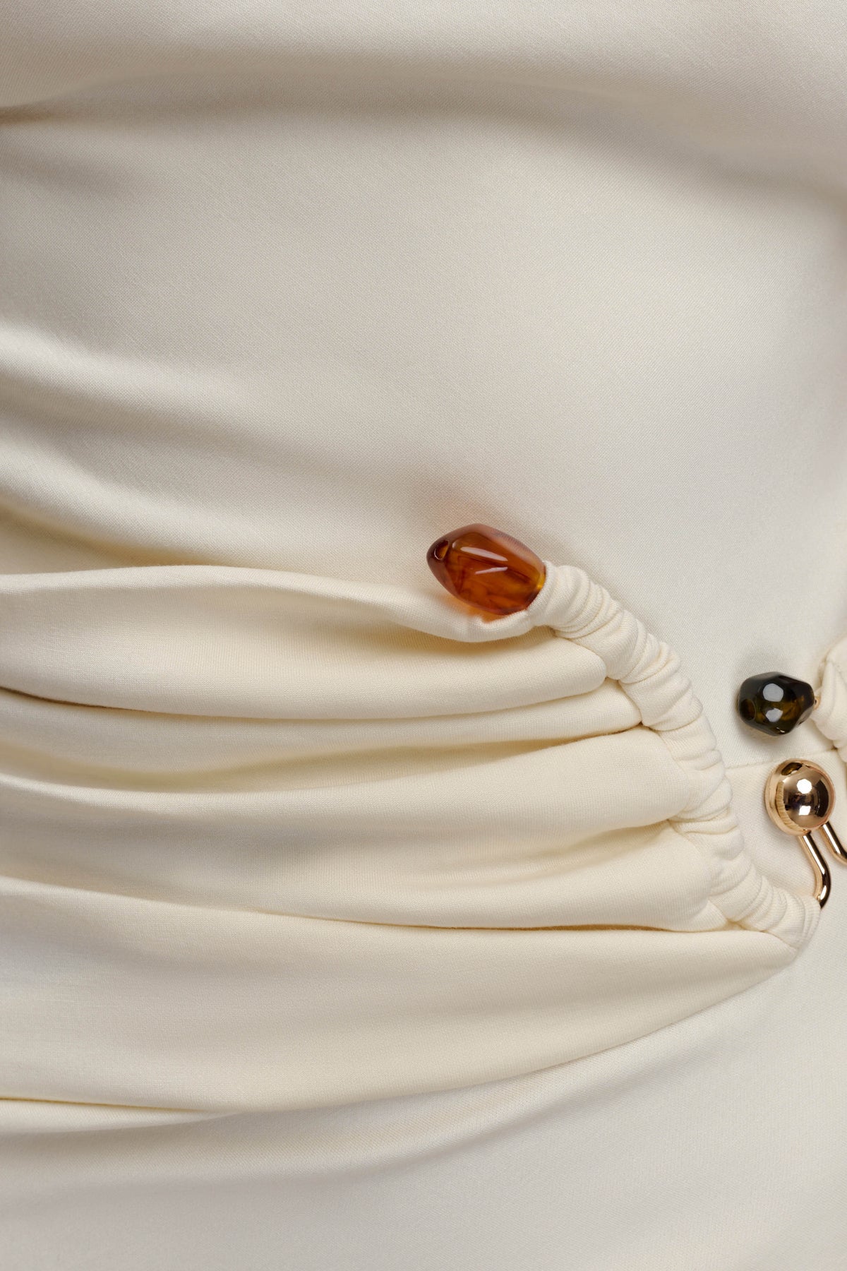 Scuba Jersey Midi Dress With Hardware - Ivory