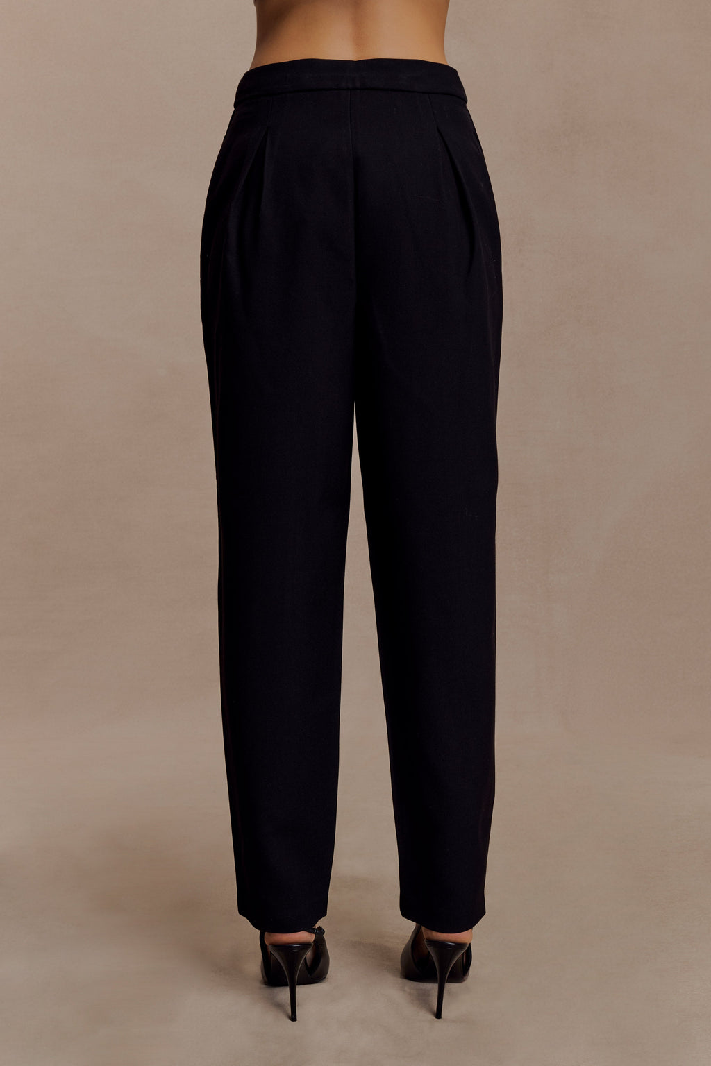 Barrel Leg Suiting Pants - Black