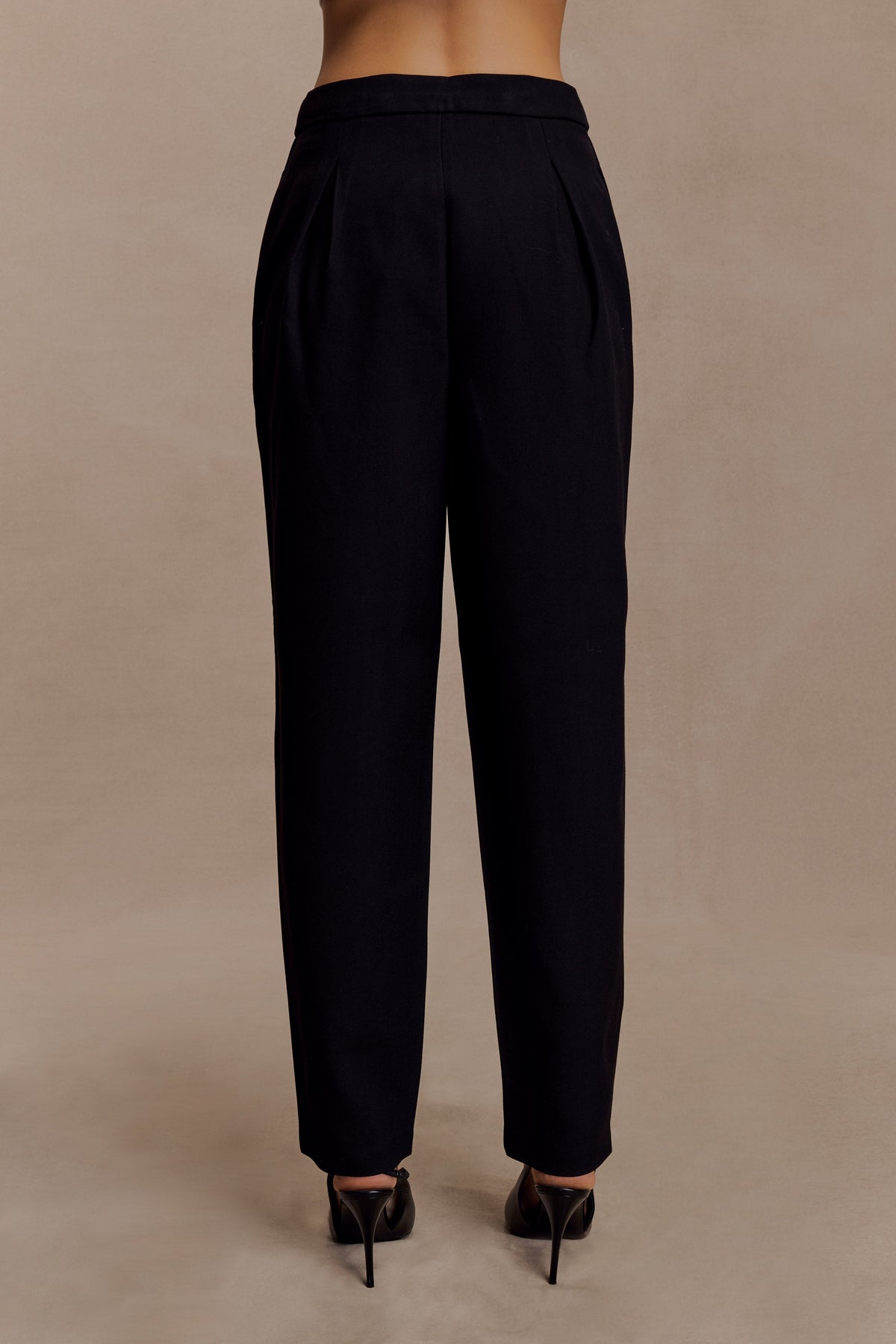 Barrel Leg Suiting Pants - Black