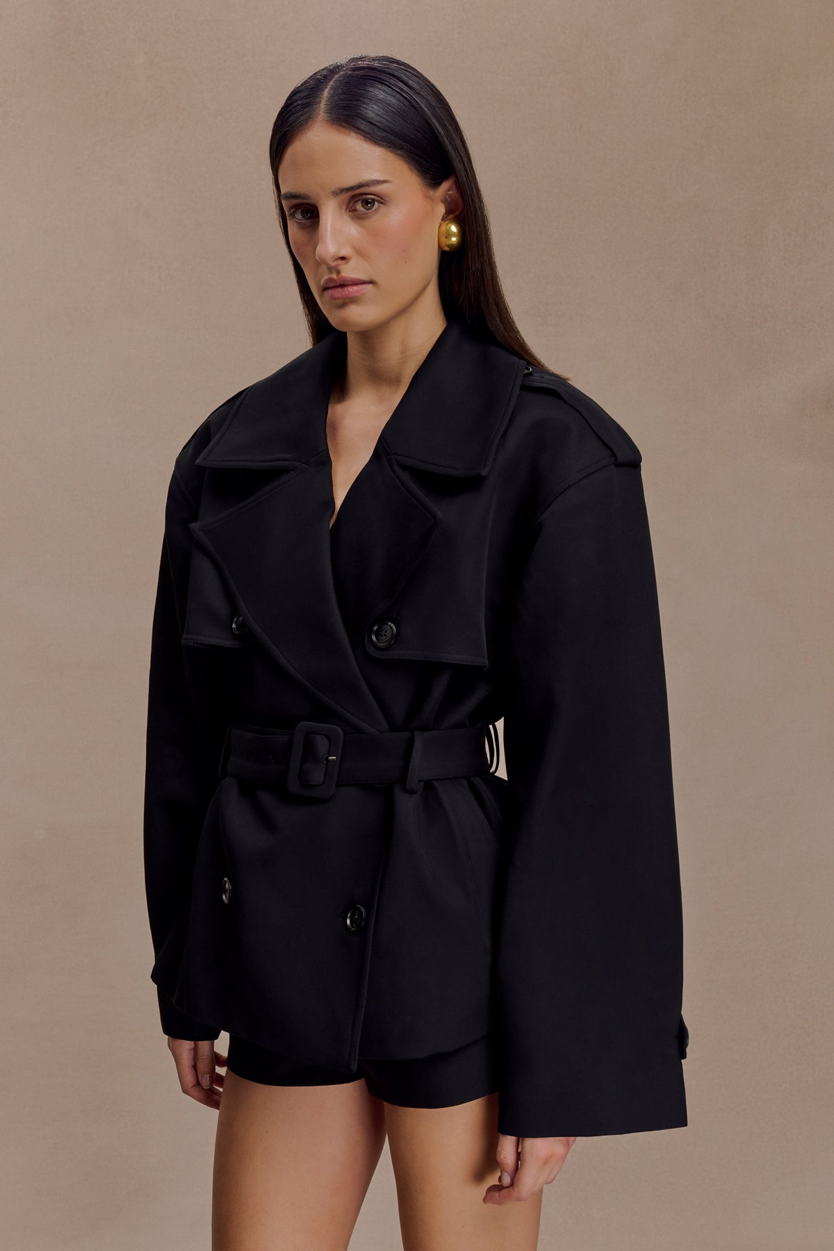 Short Trench Jacket - Black