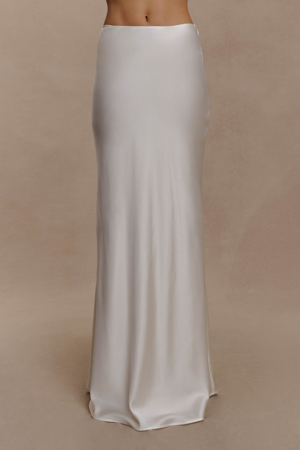 Silk Blend Maxi Skirt - Ivory