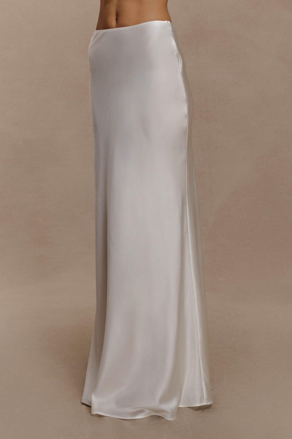 Silk Blend Maxi Skirt - Ivory