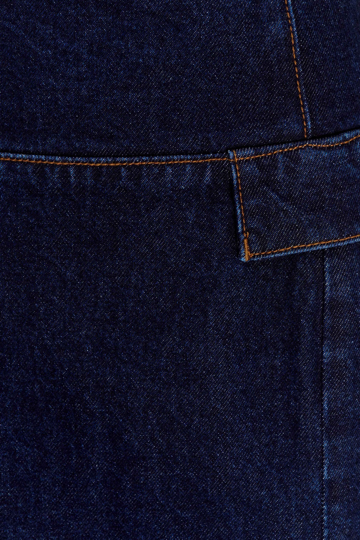 High Rise Denim Maxi Skirt - Indigo Blue