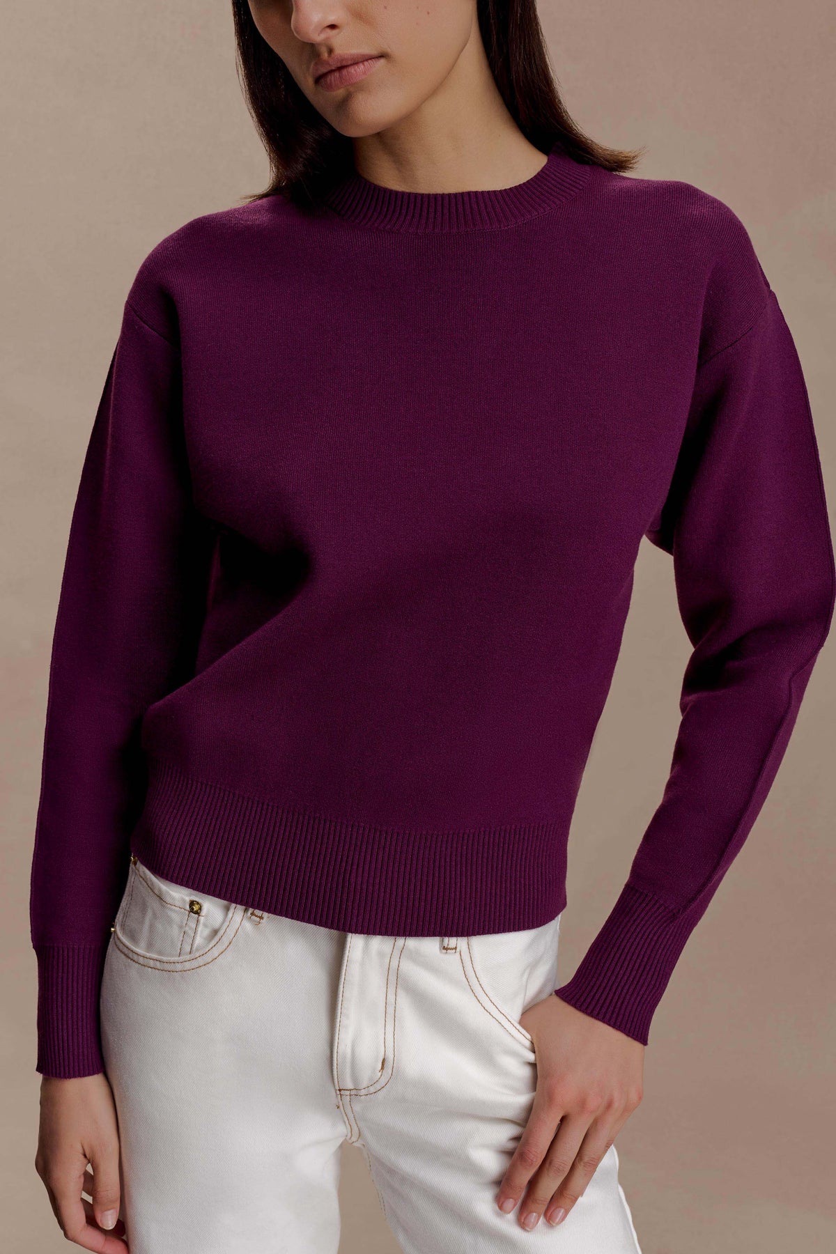 Cozy Knit Jumper - Plum