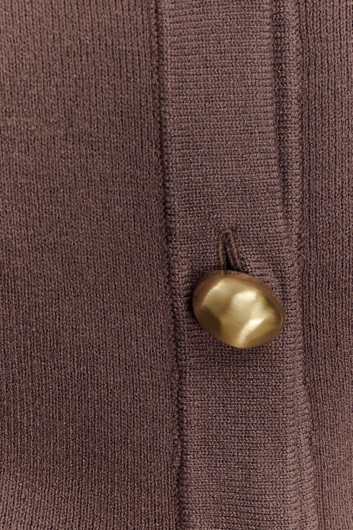 Statement Button Knit Cardigan - Cacao Brown