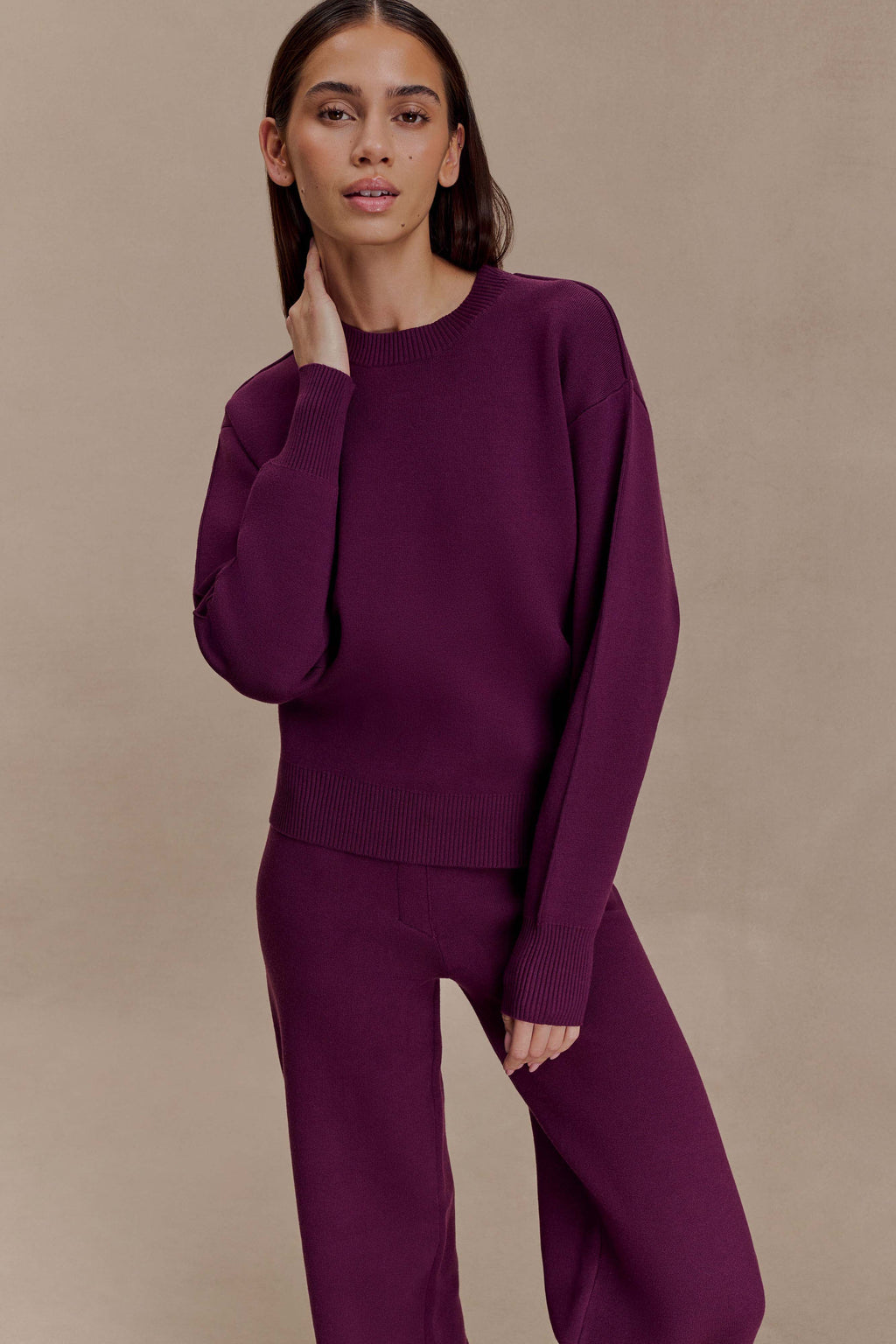 Cozy Knit Jumper - Plum