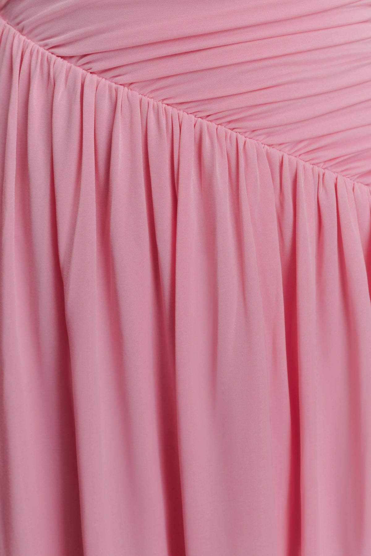 Slinky Asymmetric Maxi Dress - Candy Pink