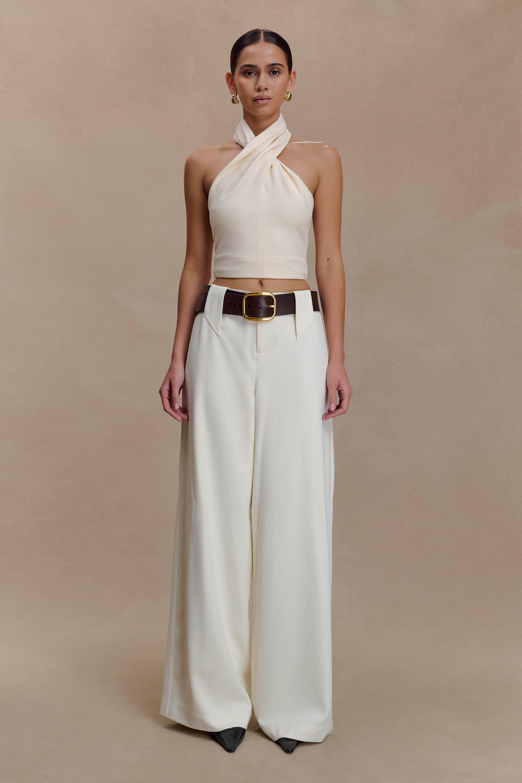 Wide Leg Suiting Trouser - Ivory