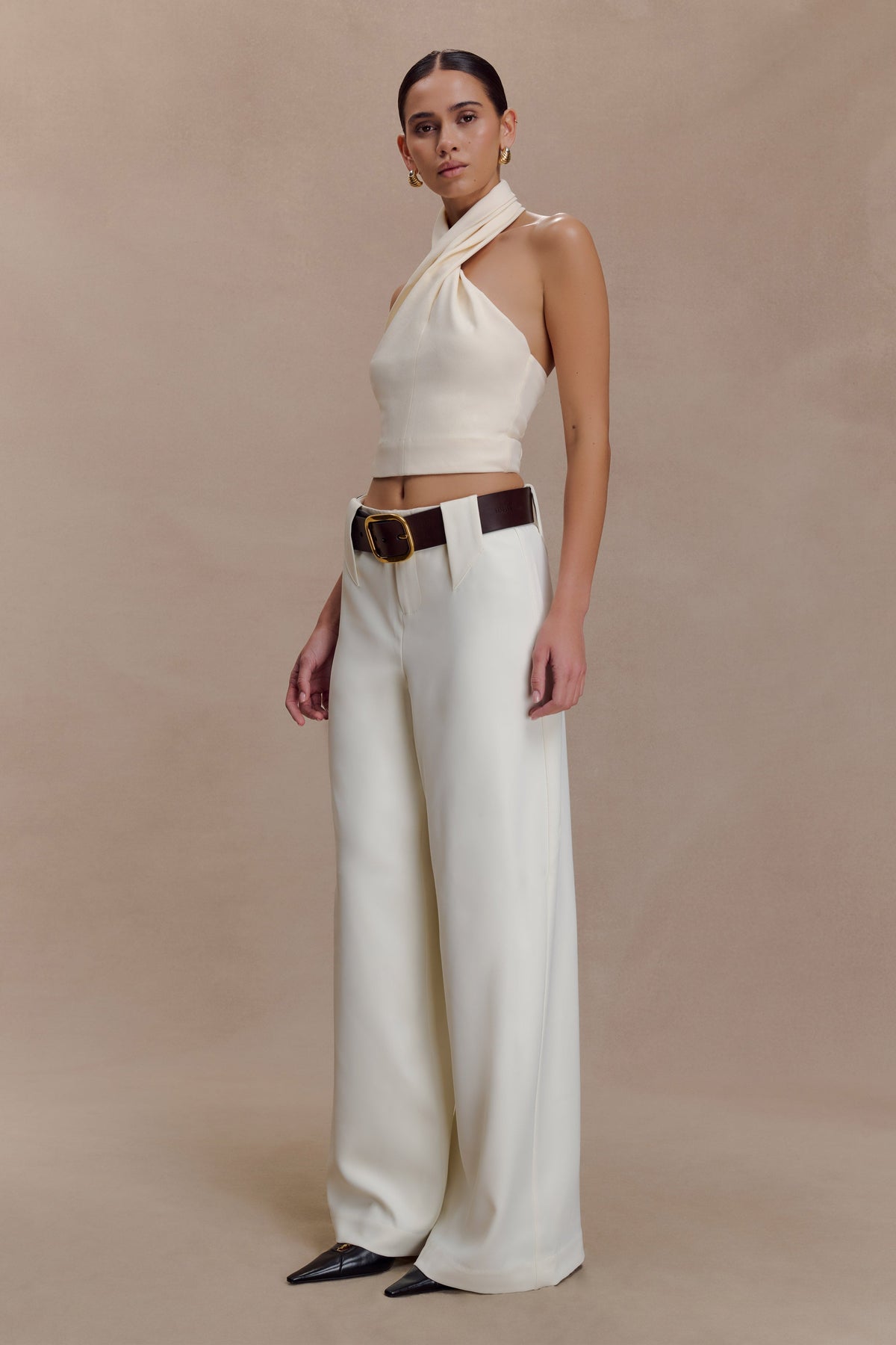 Wide Leg Suiting Trouser - Ivory