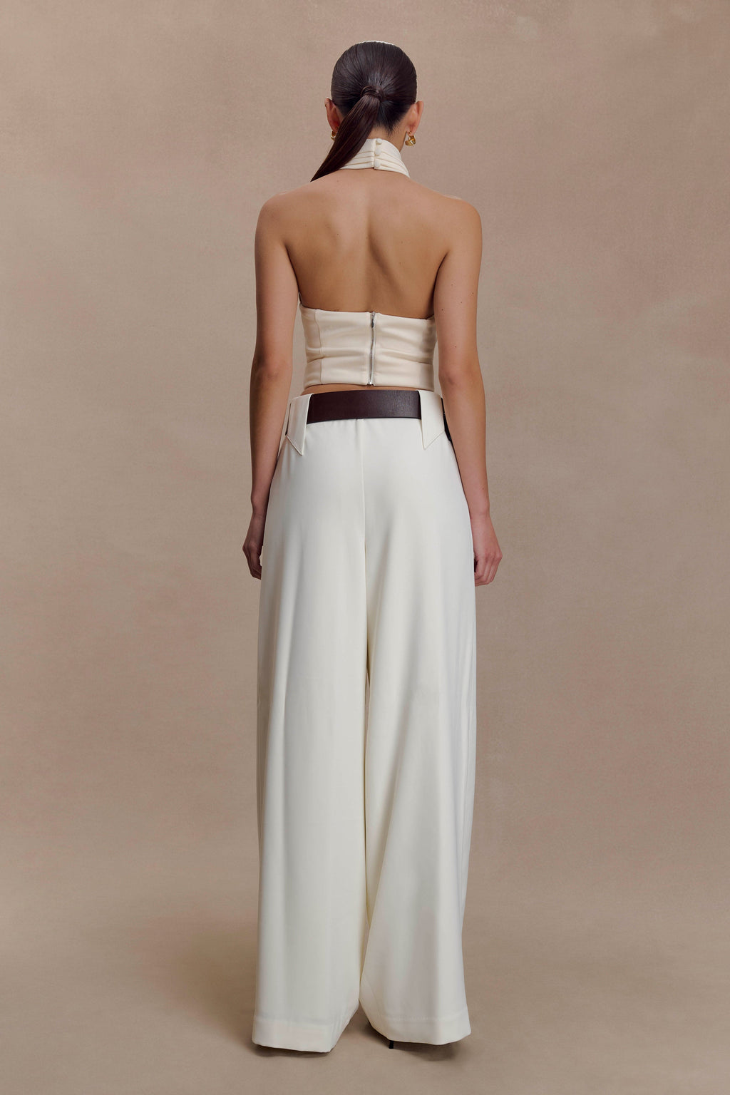 Wide Leg Suiting Trouser - Ivory