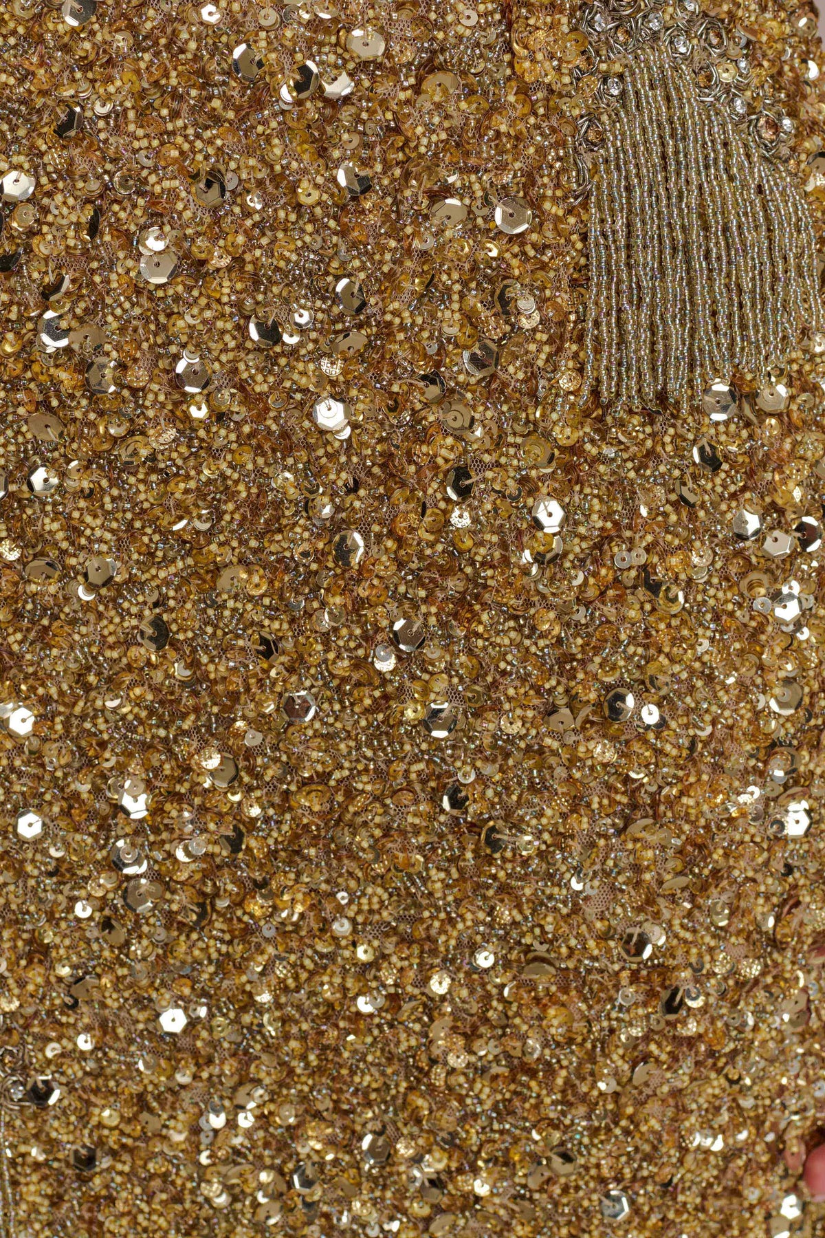 Hand Embellished Maxi Dress - Gold