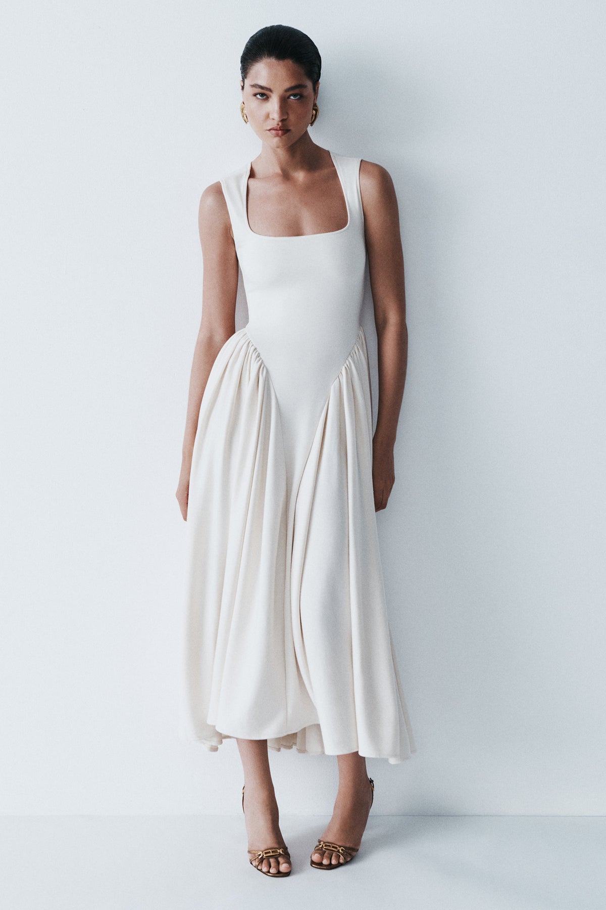 Scuba Jersey Midi Dress - Ivory