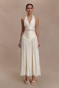 Gathered Midi Skirt - Opal White