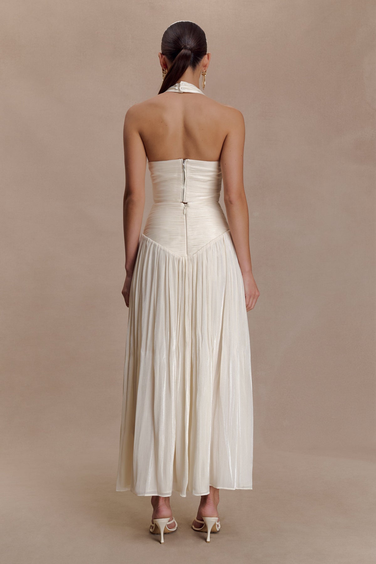 Gathered Midi Skirt - Opal White