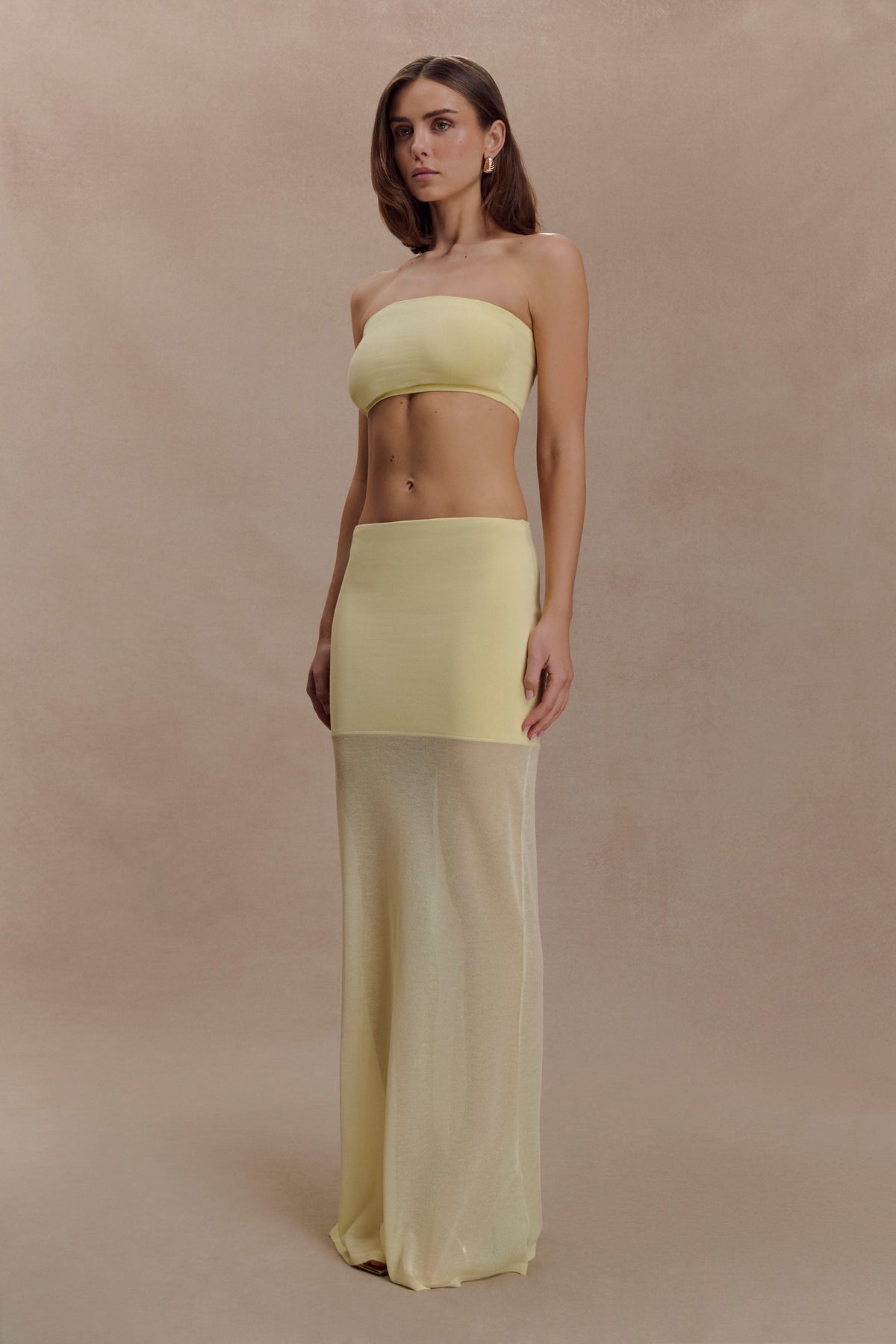 Knit Bandeau Top - Lemon