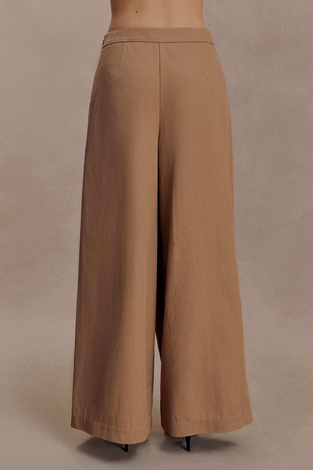 Draped Wide Leg Pants - Mocha