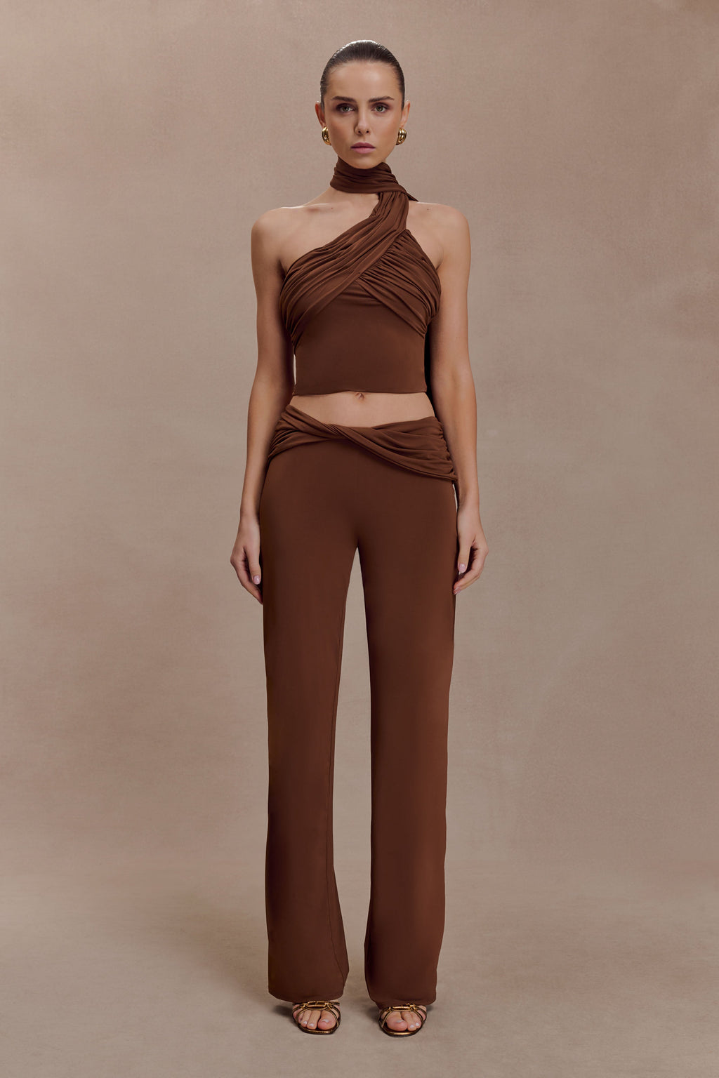 Slinky Straight Leg Pants - Chocolate