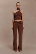 Slinky Straight Leg Pants - Chocolate