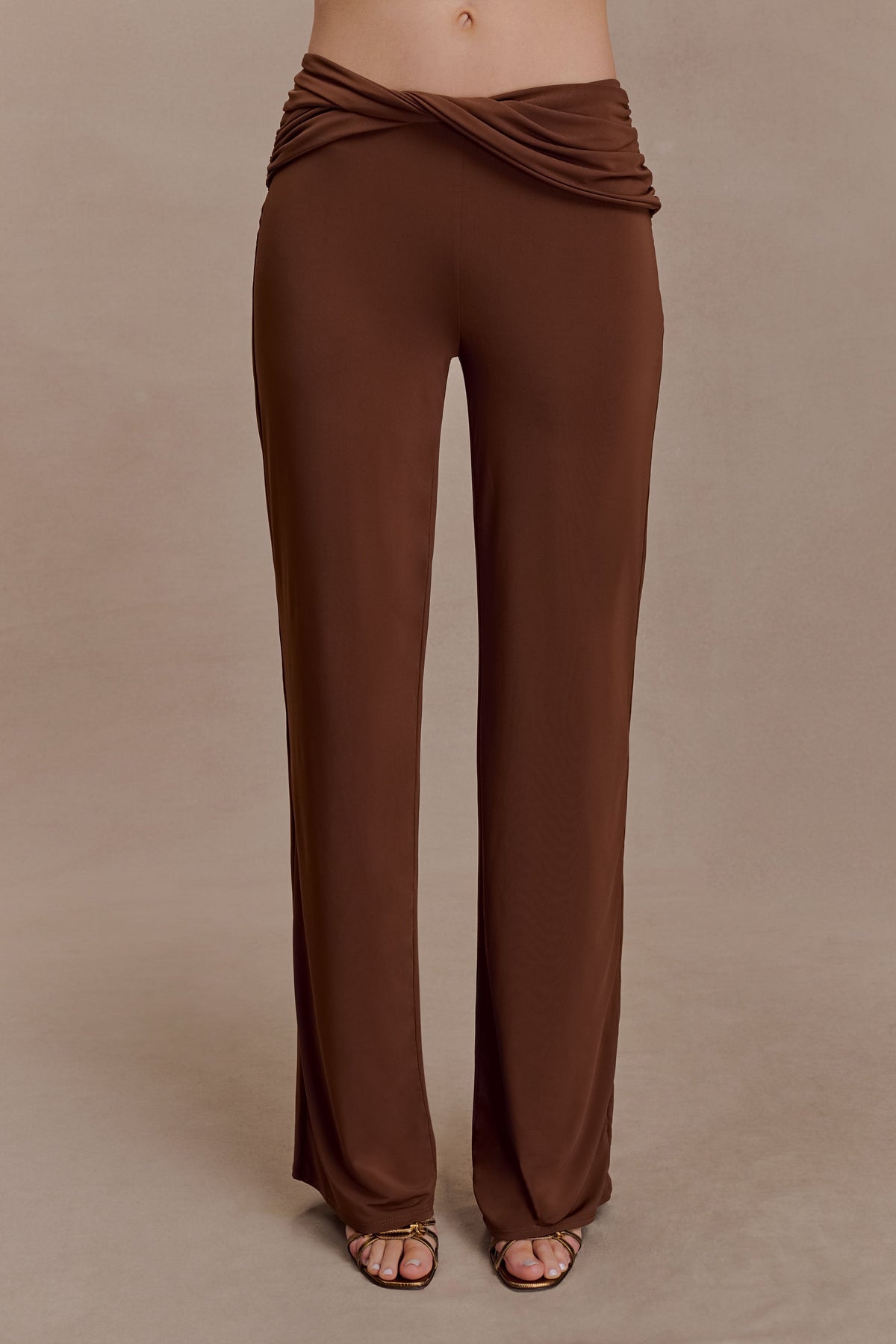 Slinky Straight Leg Pants - Chocolate