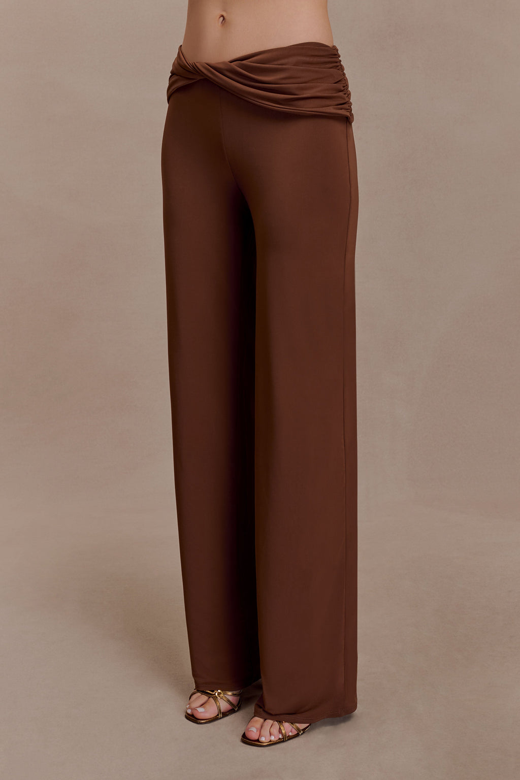 Slinky Straight Leg Pants - Chocolate