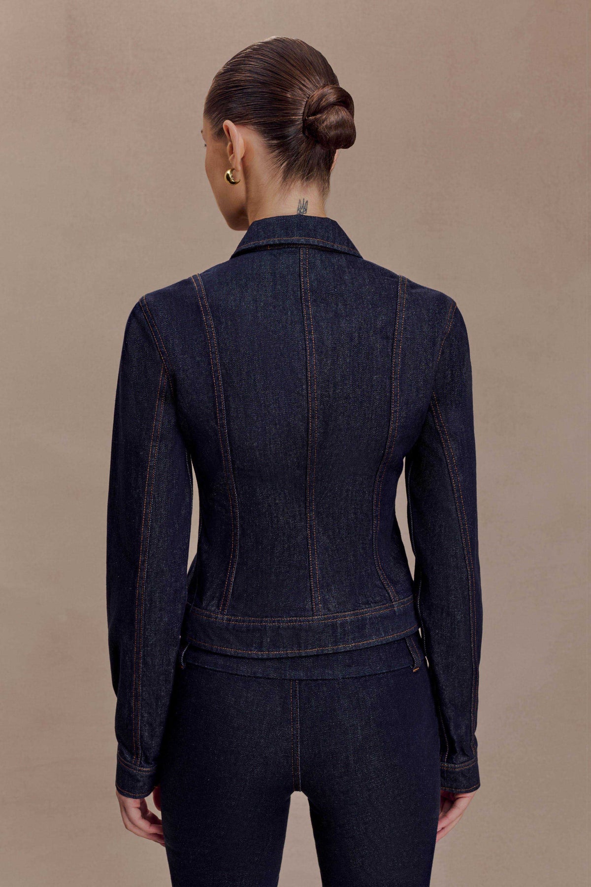 Cinched Jacket Top - Washed Indigo Blue
