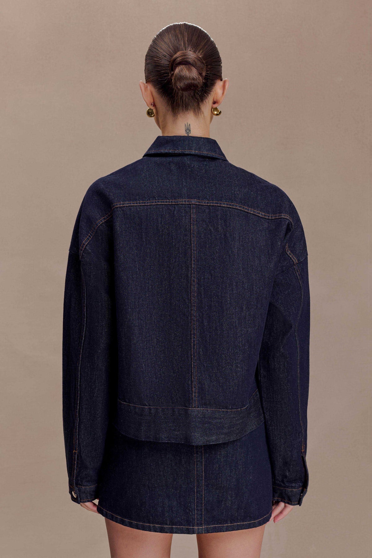 Oversized Jacket Top - Washed Indigo Blue