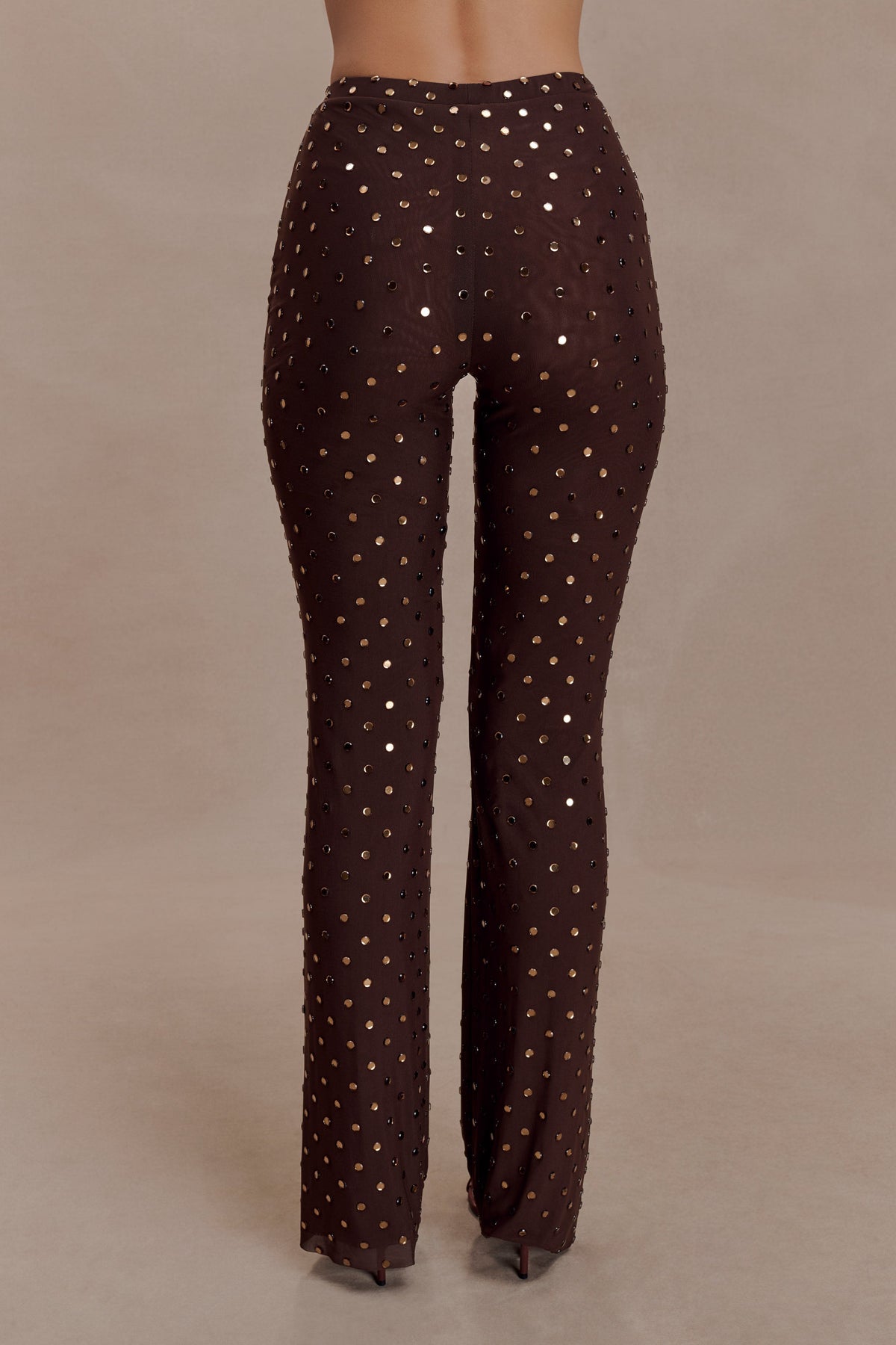 Diamante Straight Leg Pants - Chocolate