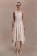 Modal Hankie Midi Dress - Floral Ditsy Print