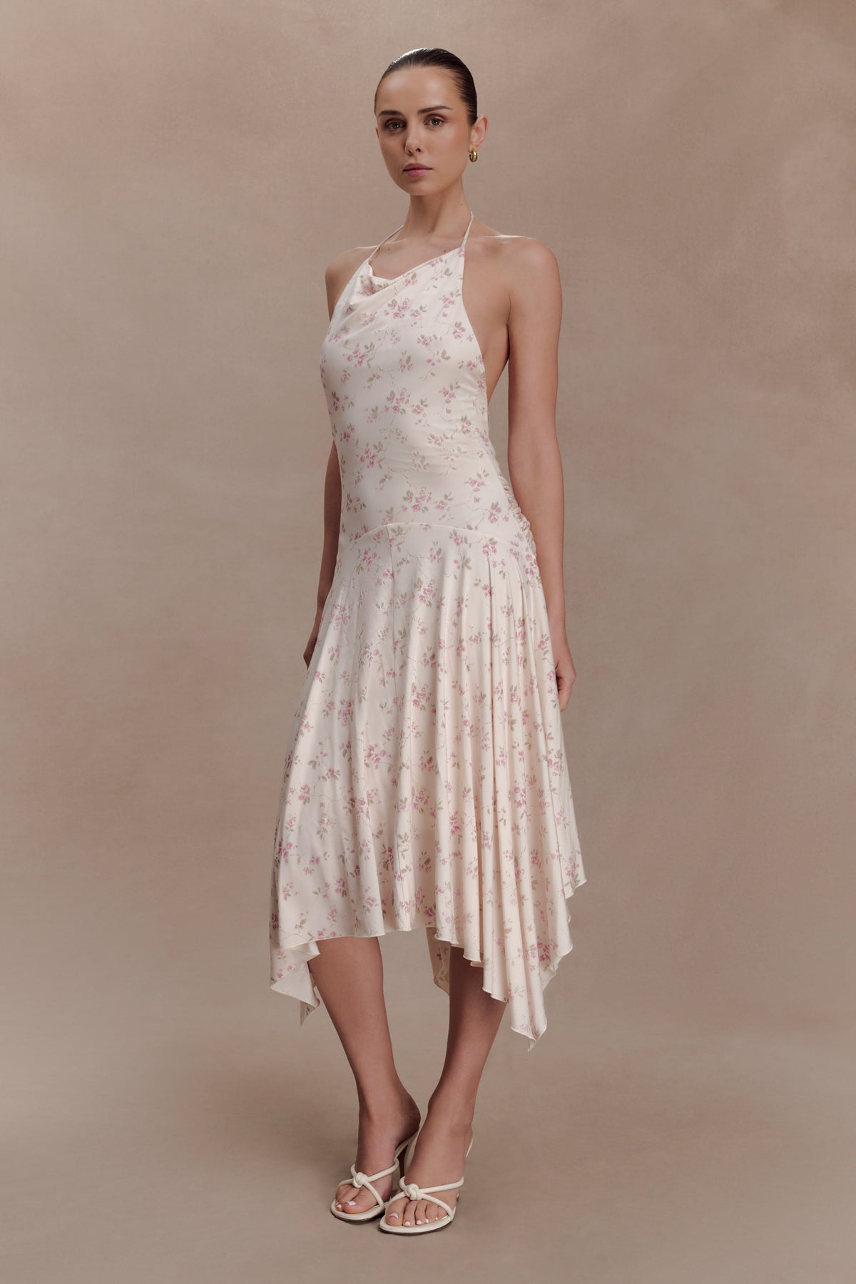 Modal Hankie Midi Dress - Floral Ditsy Print