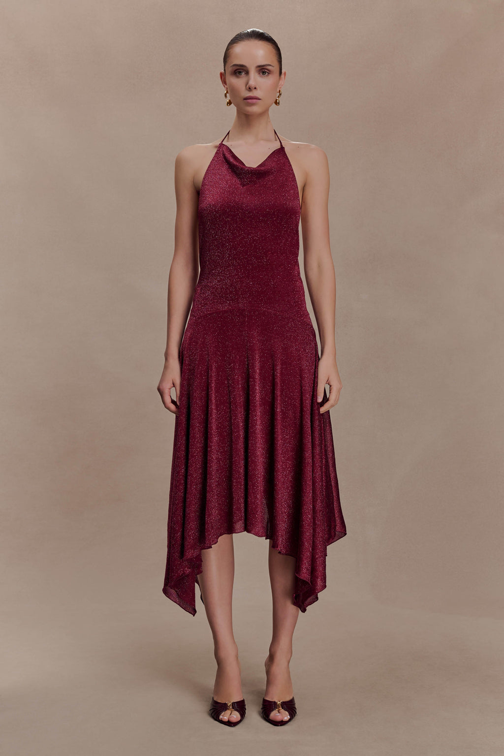 Hankie Midi Dress - Wine