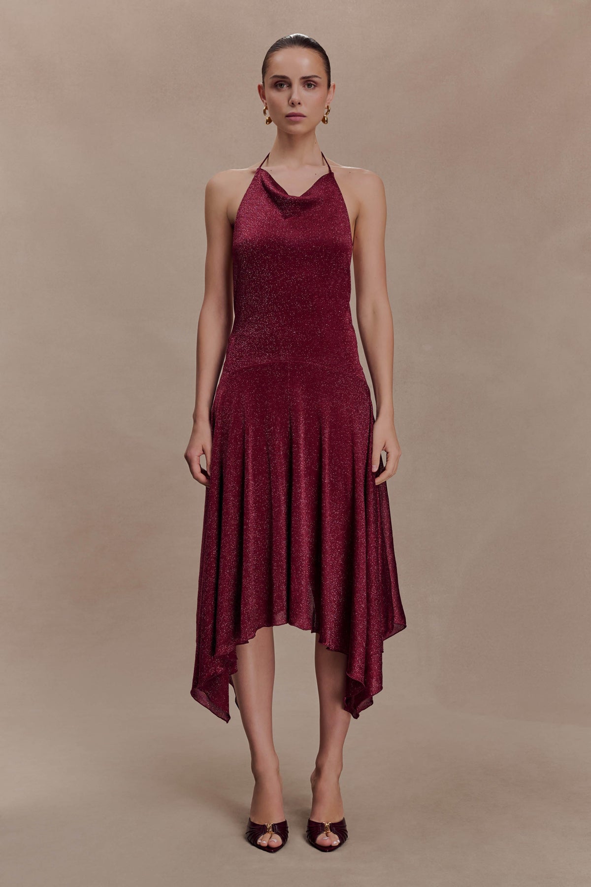 Hankie Midi Dress - Wine
