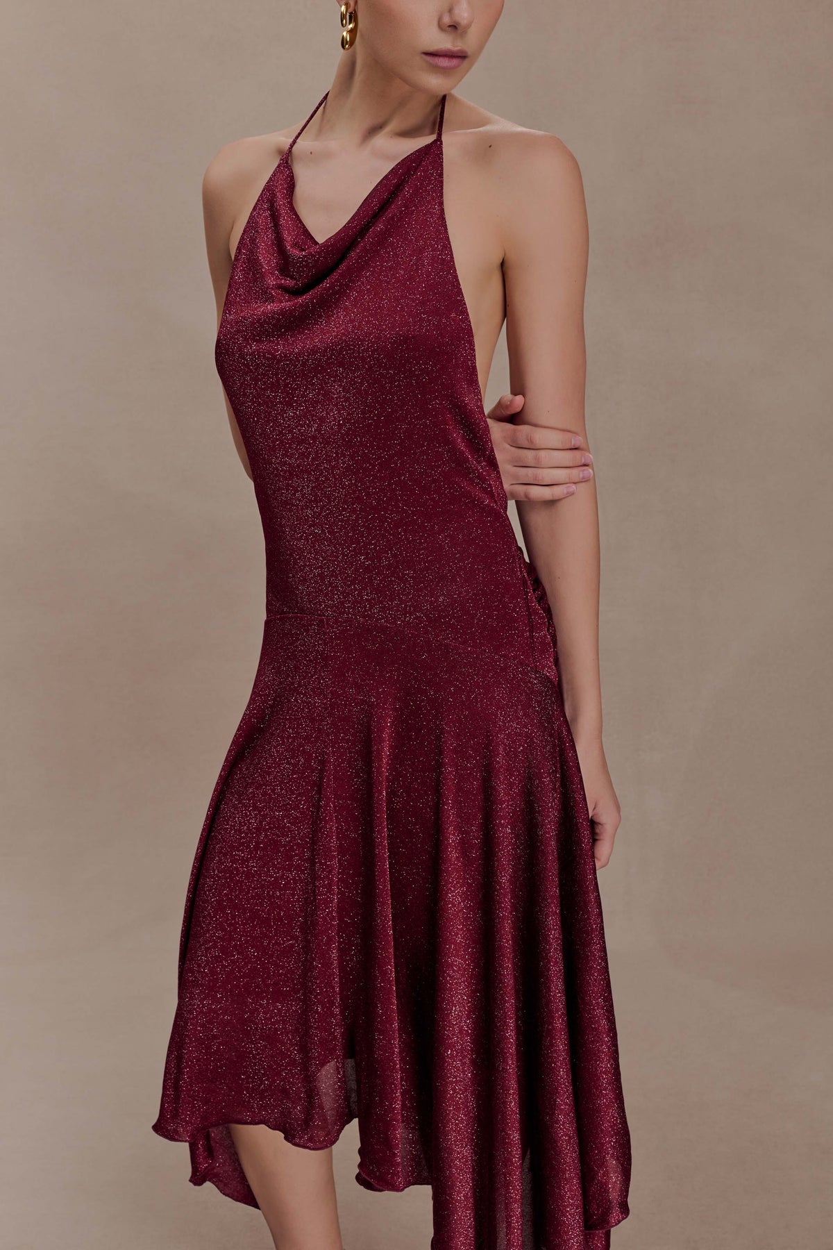 Hankie Midi Dress - Wine
