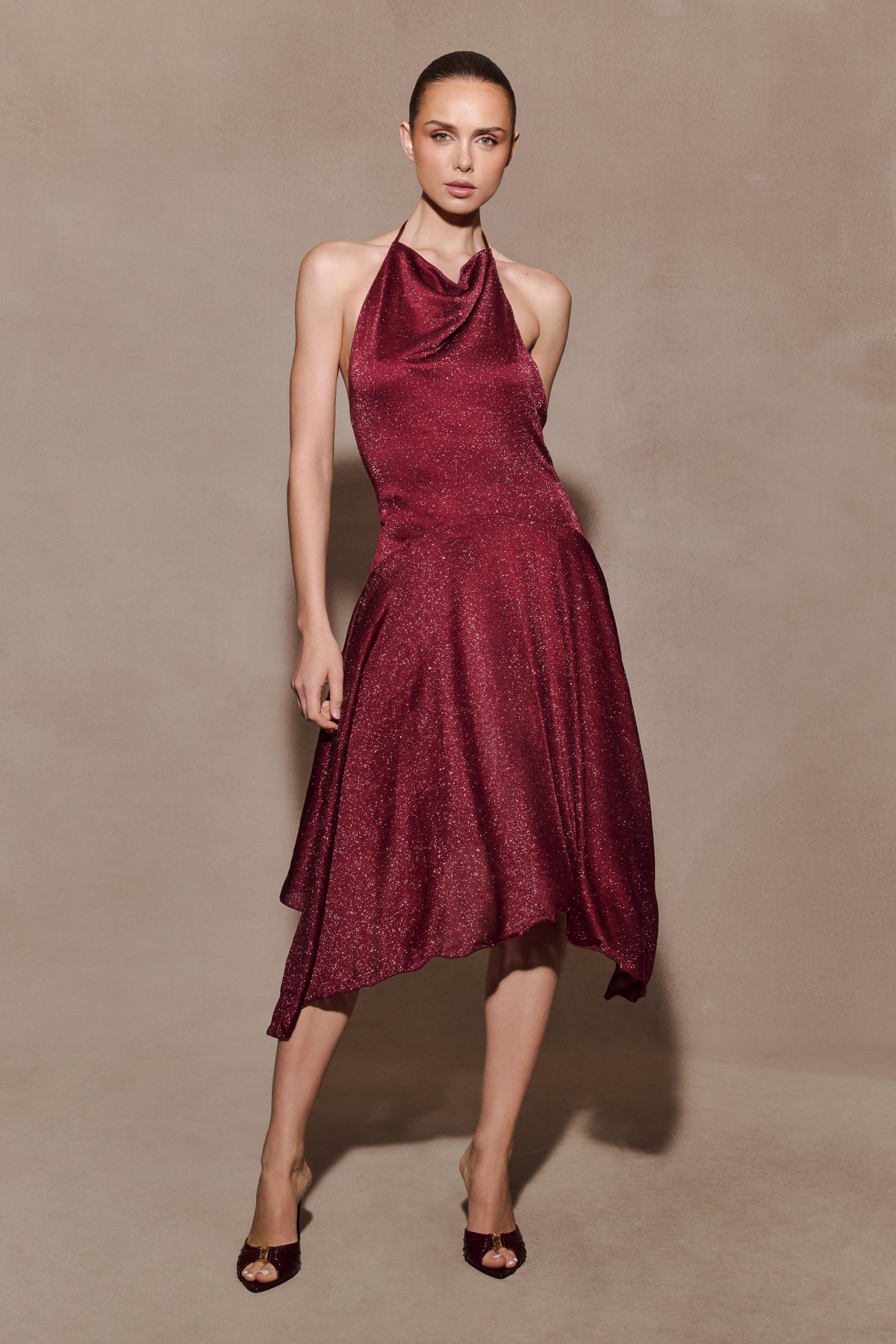 Hankie Midi Dress - Wine