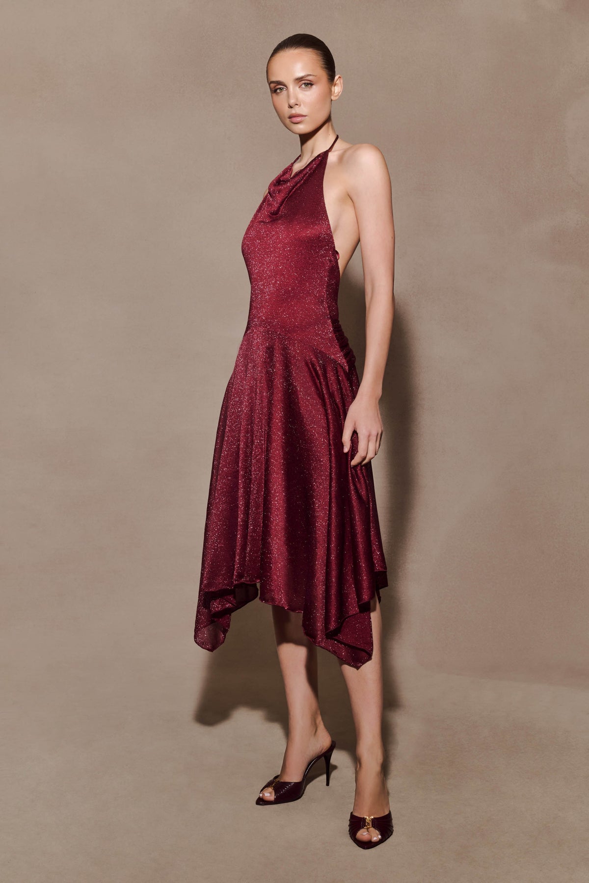 Hankie Midi Dress - Wine