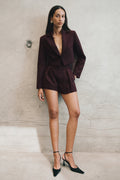 Cropped Suiting Blazer - Dark Chocolate