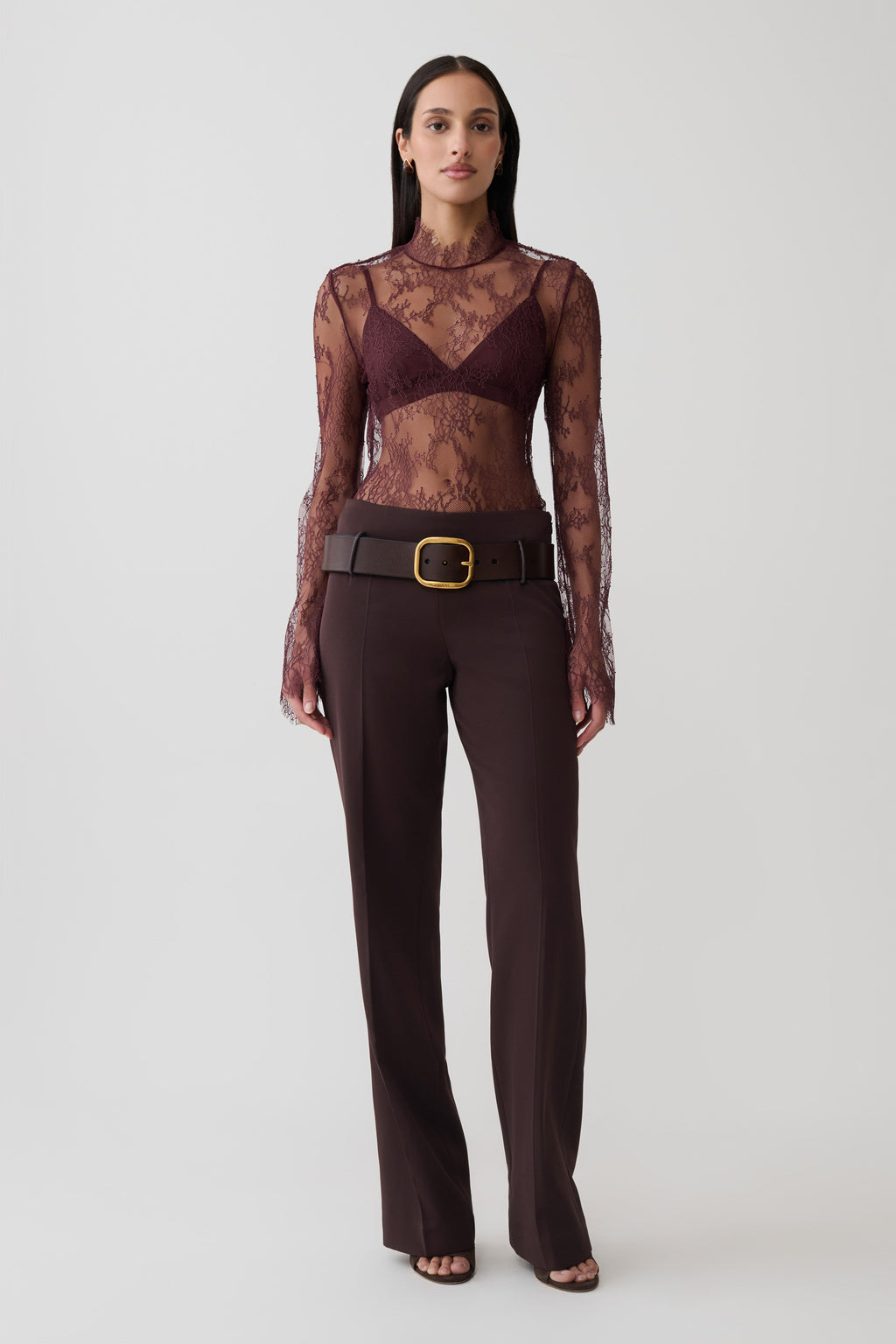 Straight Leg Suiting Pant - Burgundy