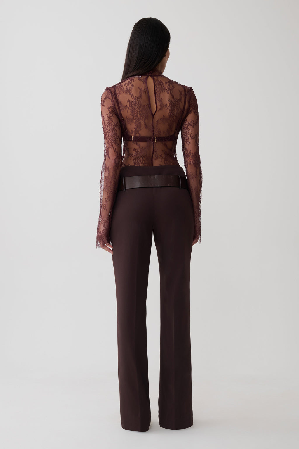 Straight Leg Suiting Pant - Burgundy