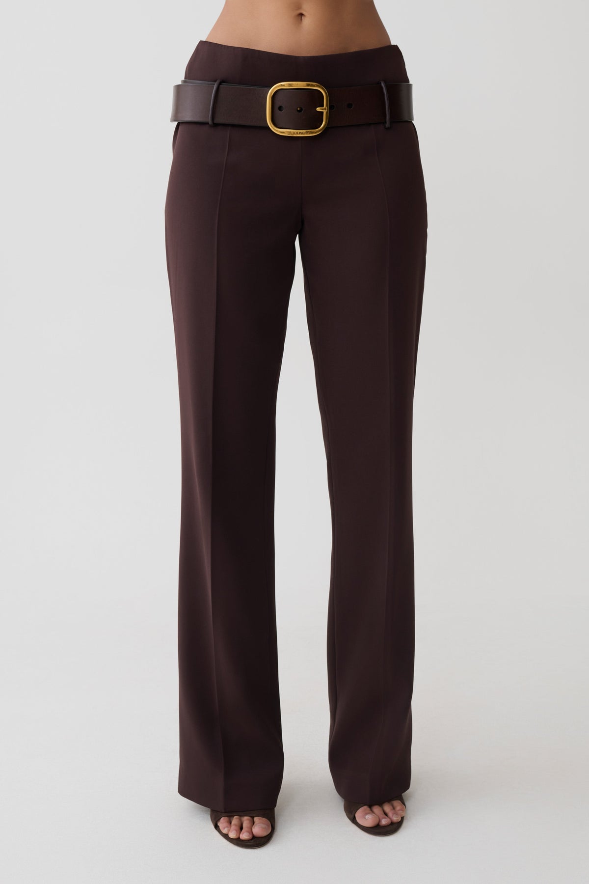 Straight Leg Suiting Pant - Burgundy